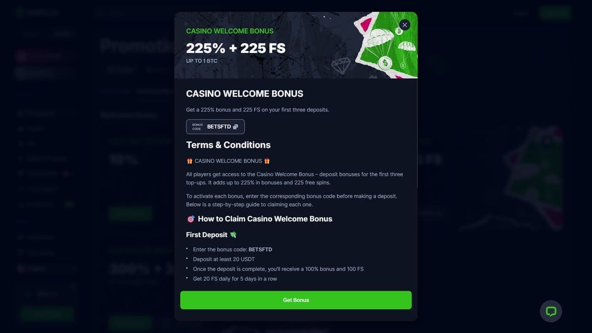 Welcome bonus Bet.io Casino