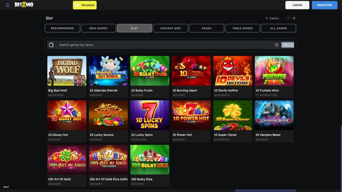 Slot machines Betzino Casino