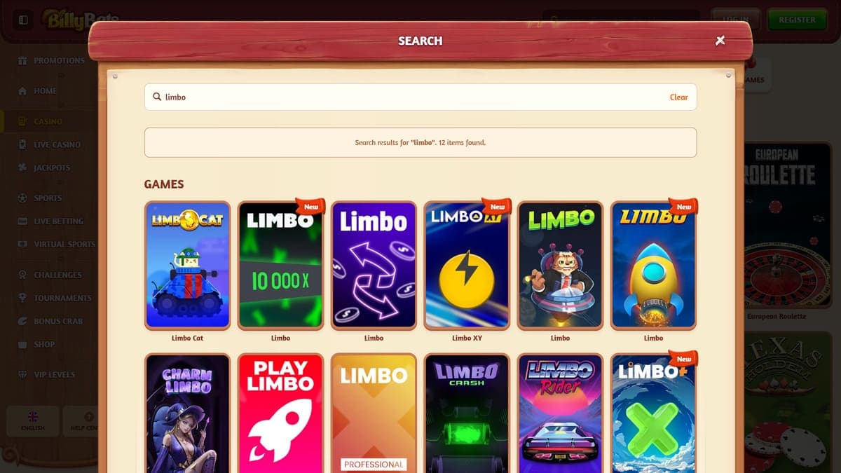 Hidden games BillyBets Casino