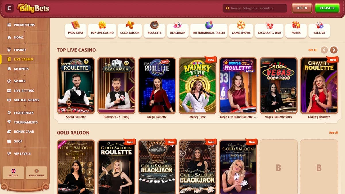Best live BillyBets Casino