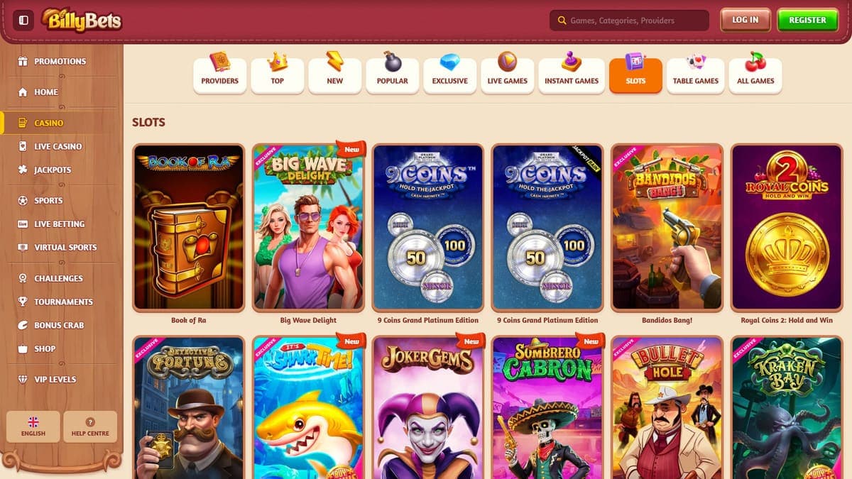 Slot machines BillyBets Casino