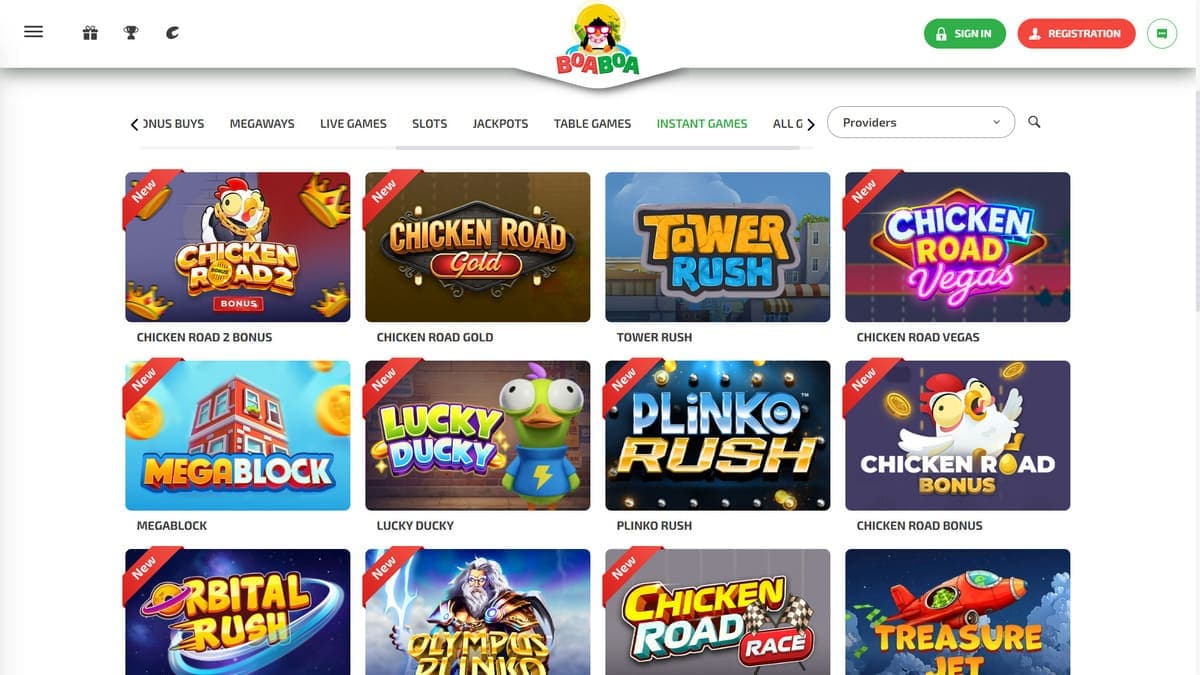 Instant games Boaboa Casino