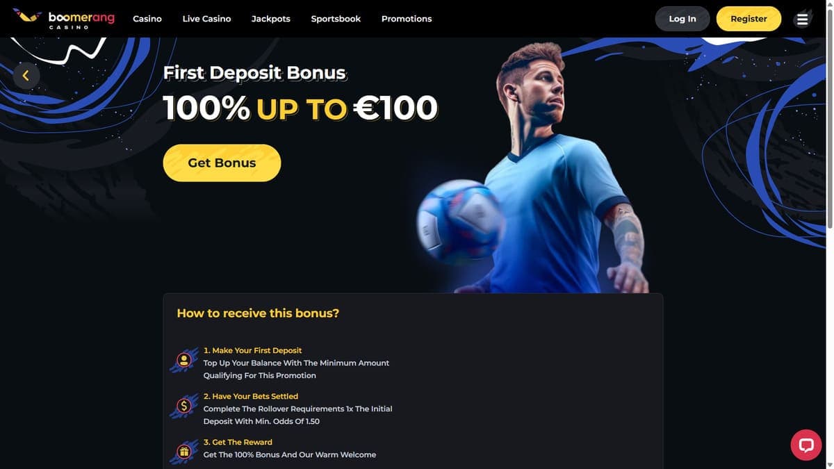 First deposit bonus Boomerang Casino