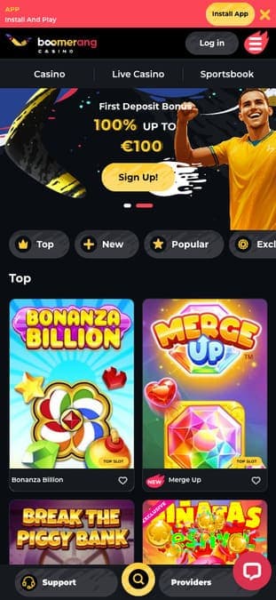 Boomerang casino mobile