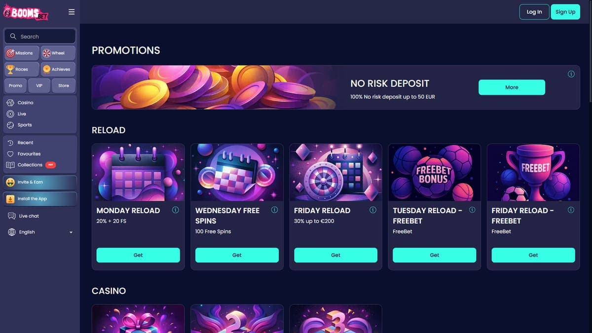 Promotions Boomsbet Casino