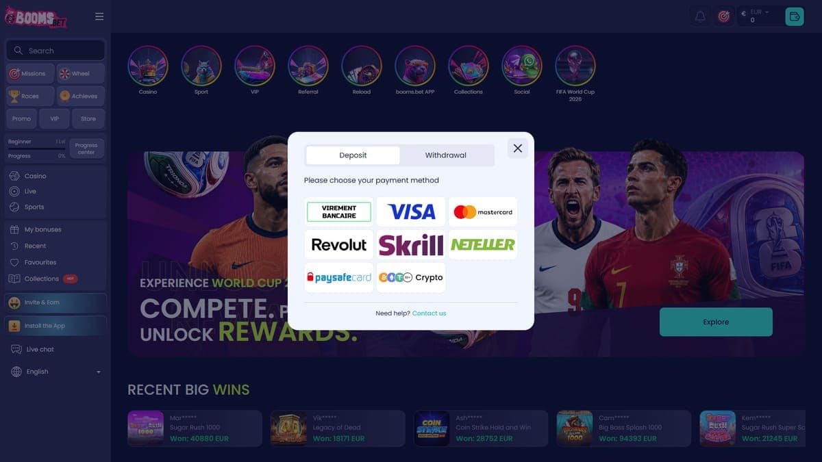Deposit Boomsbet Casino