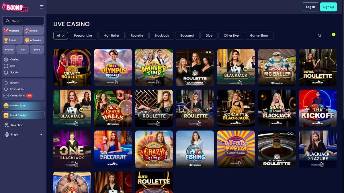 Live casino Boomsbet Casino