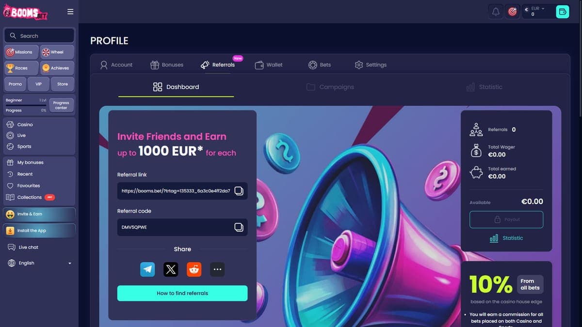 Referral Boomsbet Casino
