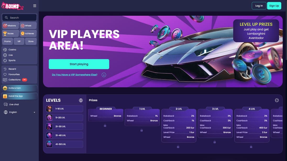 VIP space Boomsbet Casino