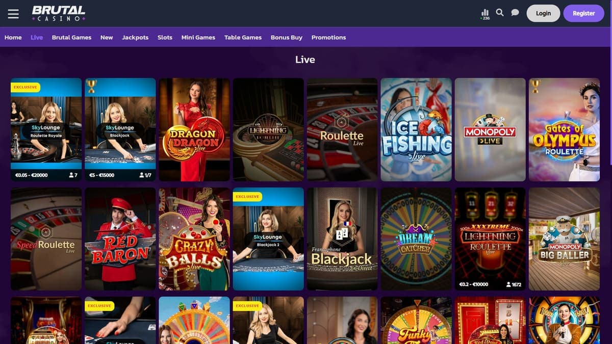 Live casino Brutal Casino