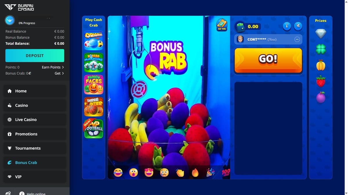 Bonus crab Buran Casino