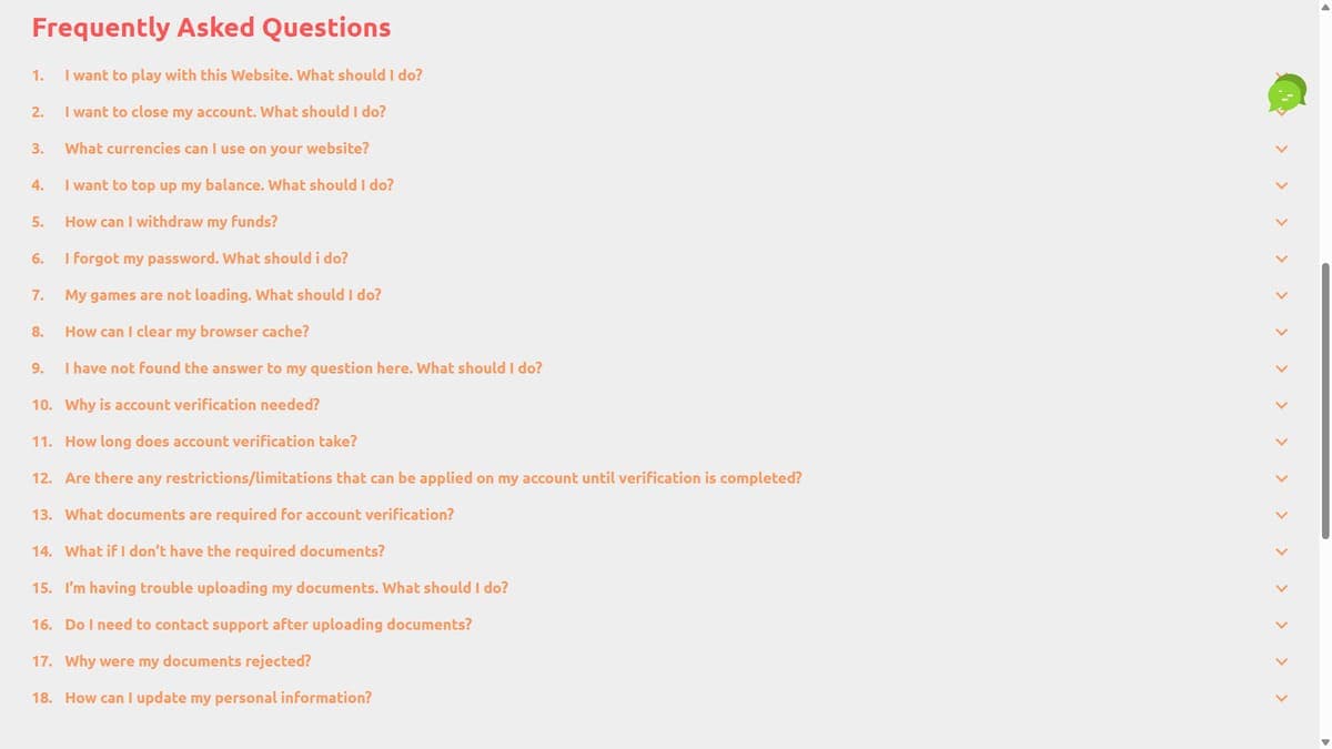 FAQ Cadoola Casino