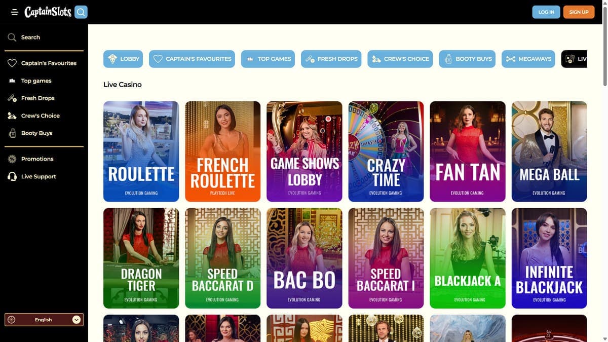 Casino live Captain Slots Casino