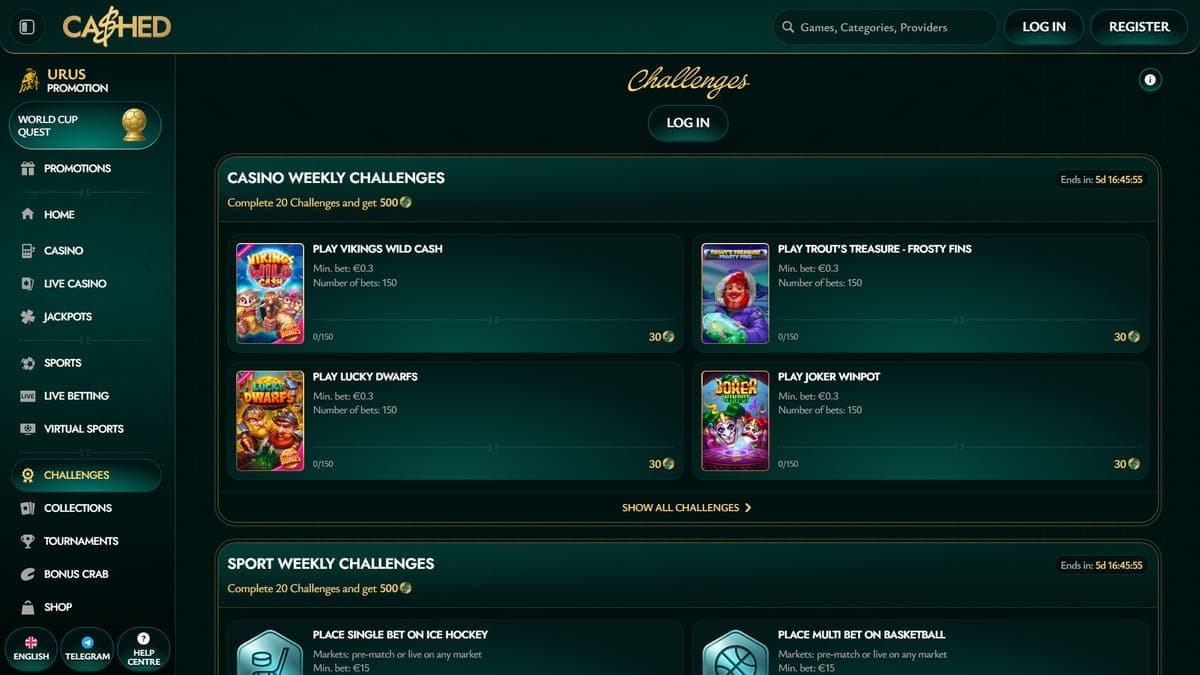 Challenges Cashed Casino