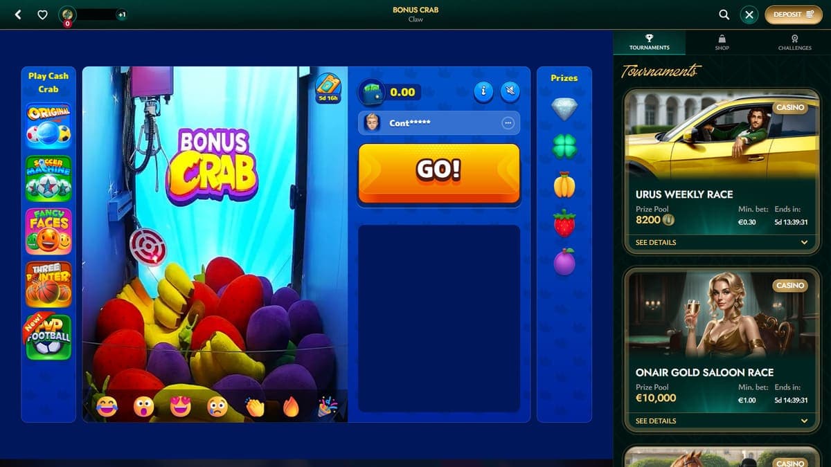 Bonus crab Cashed Casino