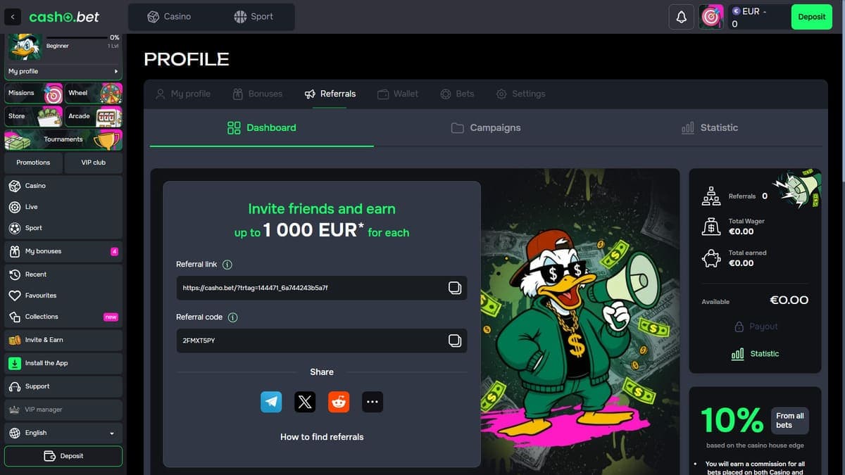 Referral Cashobet Casino