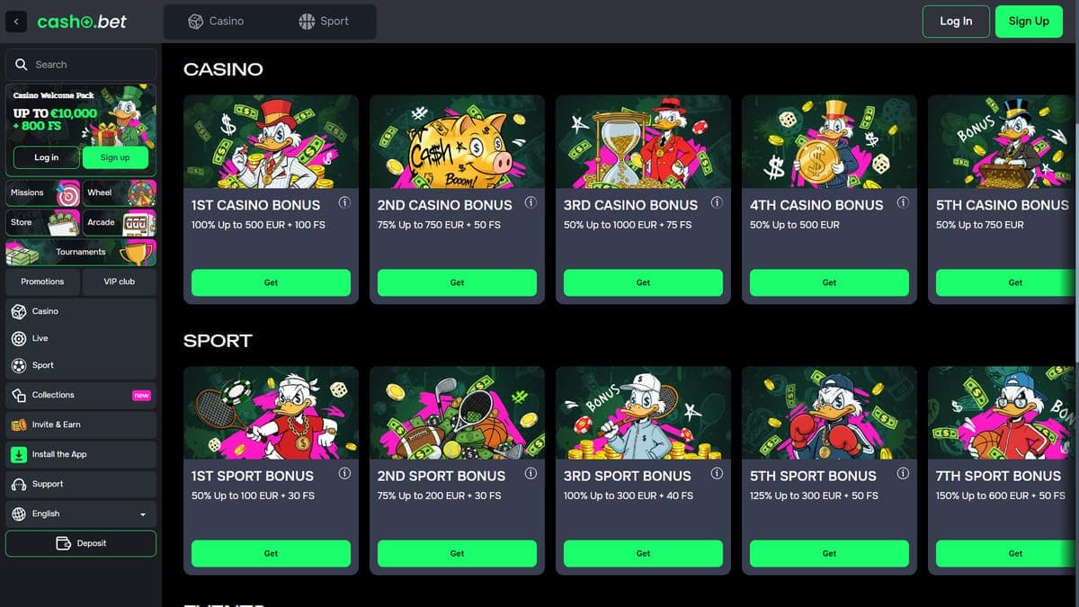 Welcome bonus Cashobet Casino