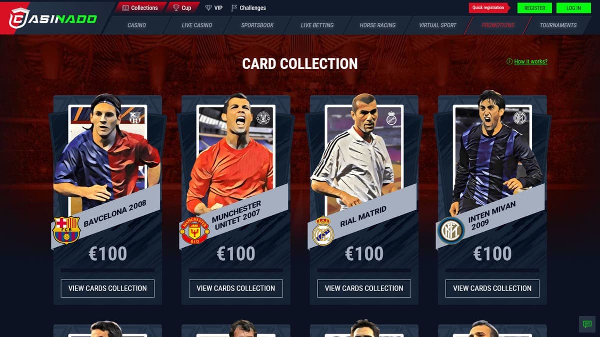 Card collections Casinado Casino