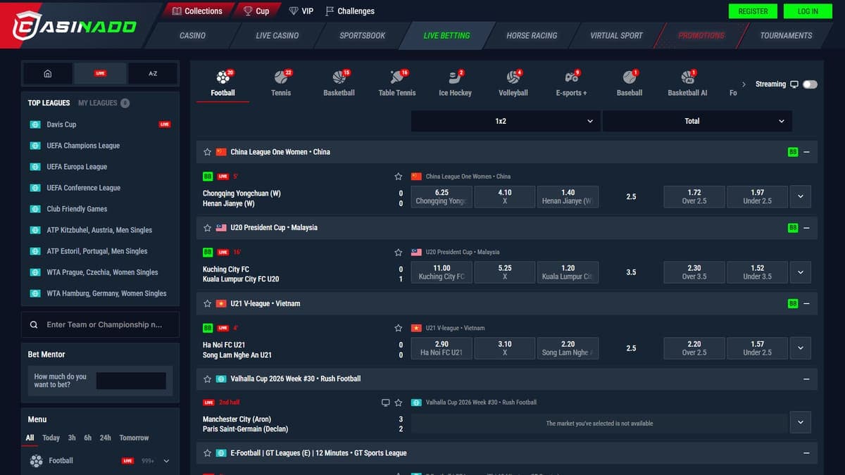 Live betting Casinado Casino