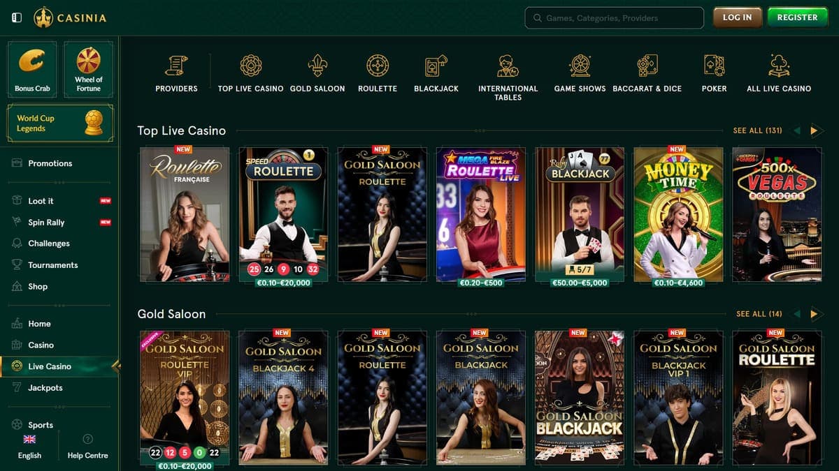 Live Casinia Casino