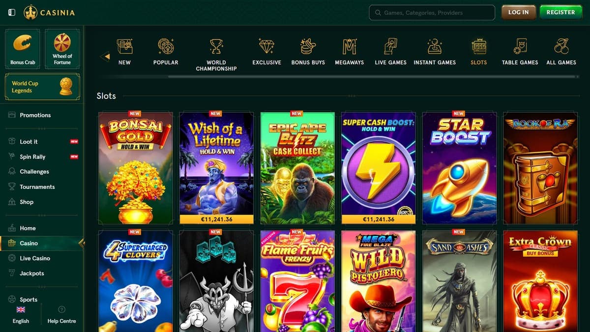 Slot machines Casinia Casino