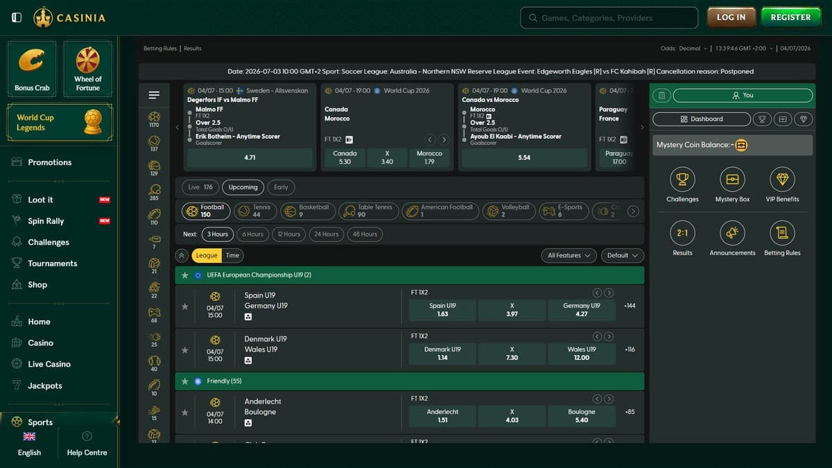Sports betting Casinia Casino