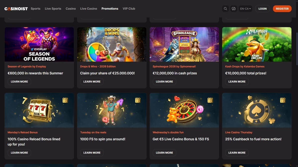 Daily promotions Casinoist Casino