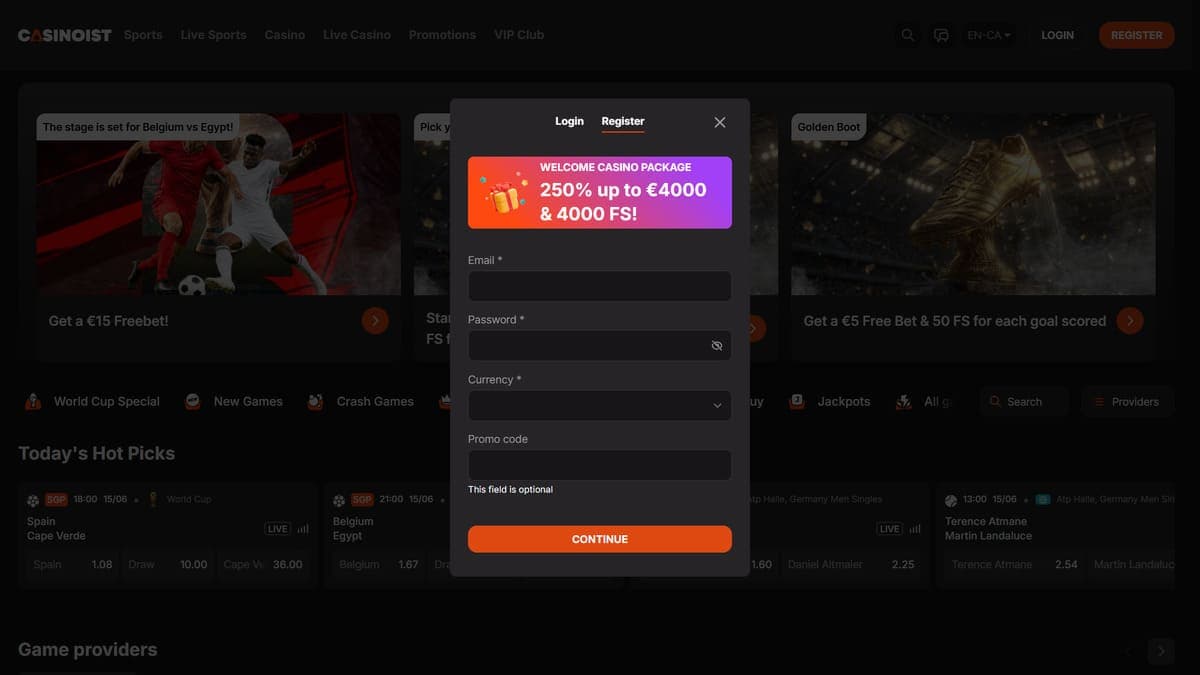 Sign up Casinoist Casino