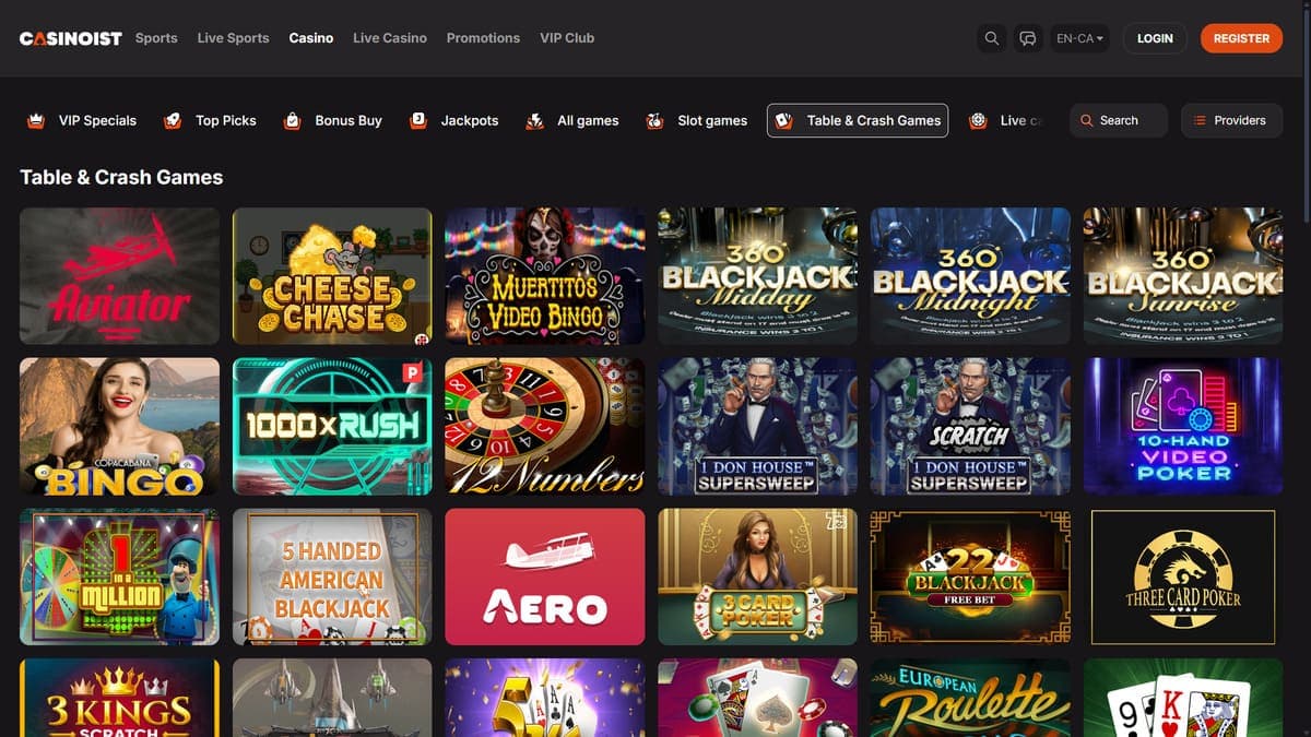 Table games Casinoist Casino