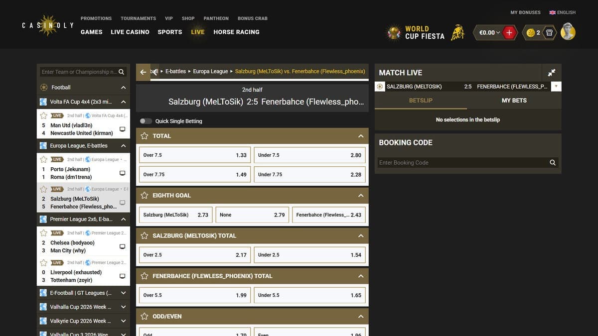 Live betting Casinoly Casino
