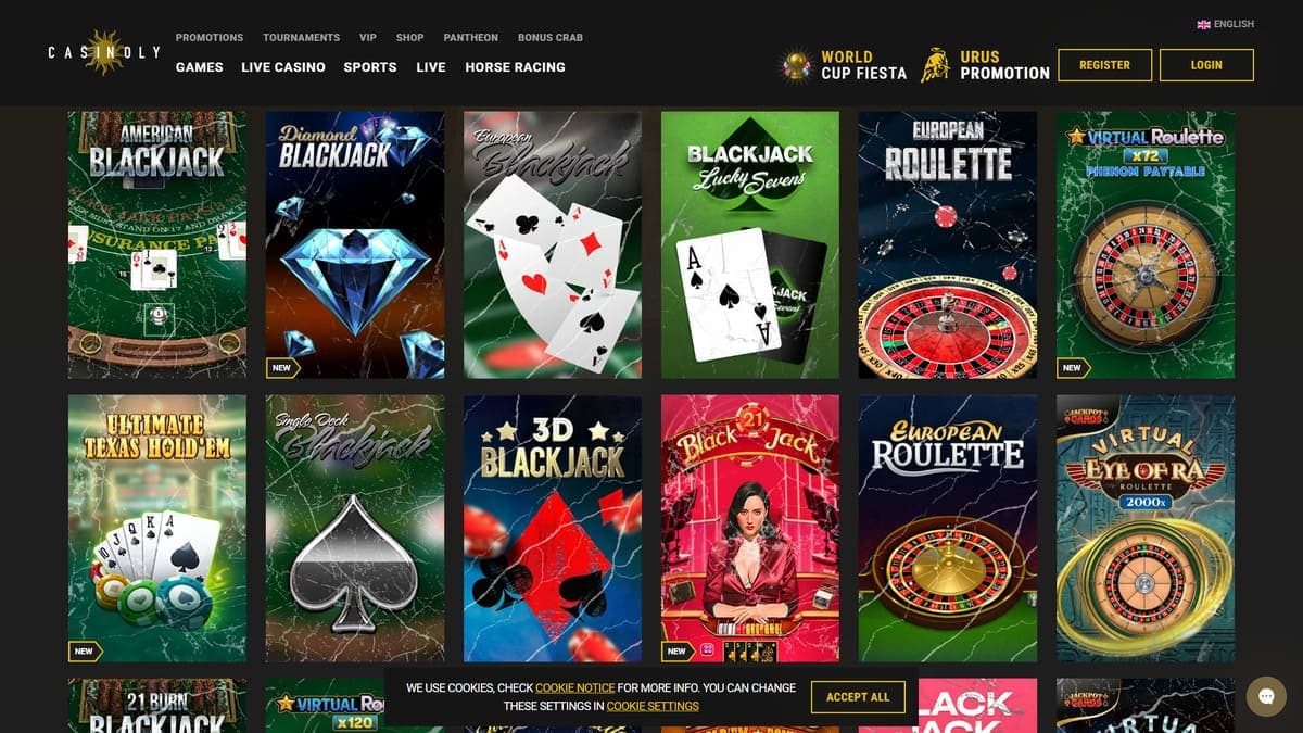 Table games Casinoly Casino