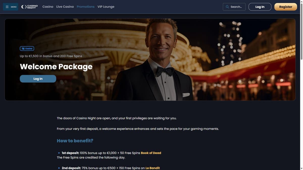 Welcome bonus Casino Night Casino