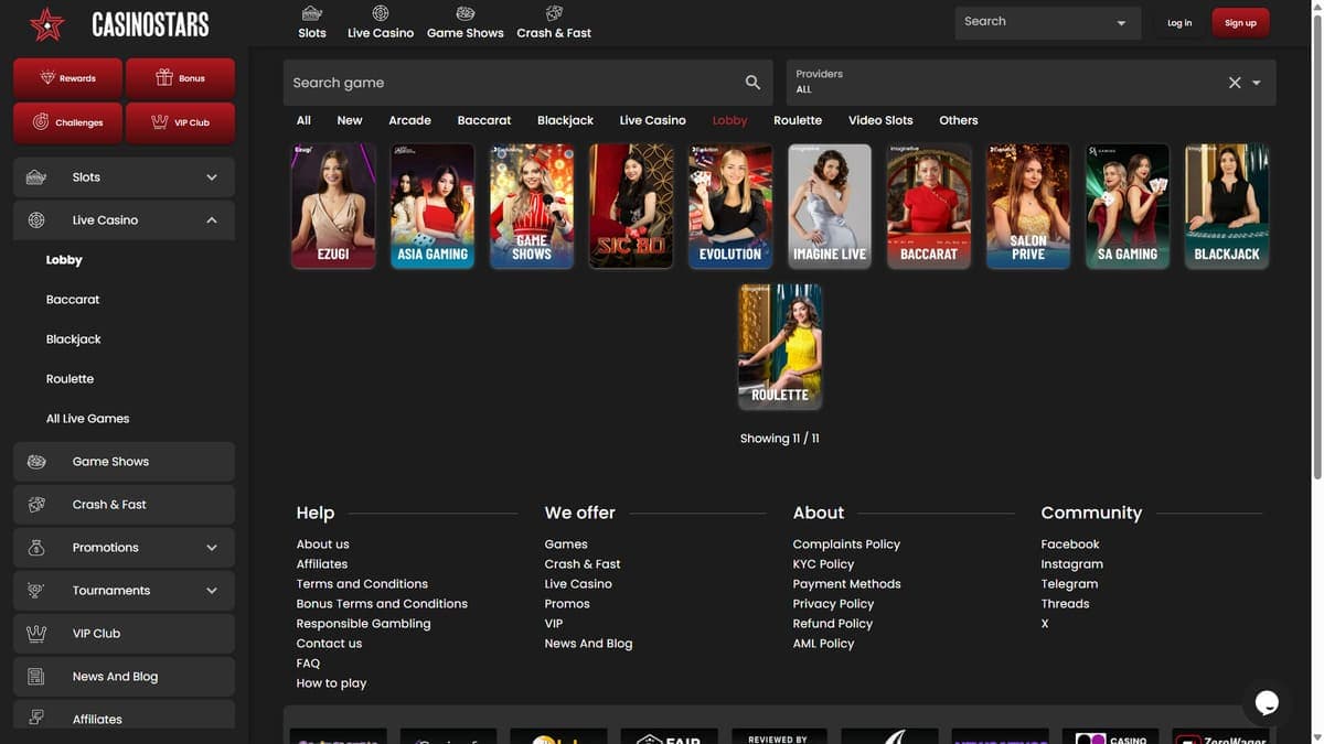Live Casinostars Casino