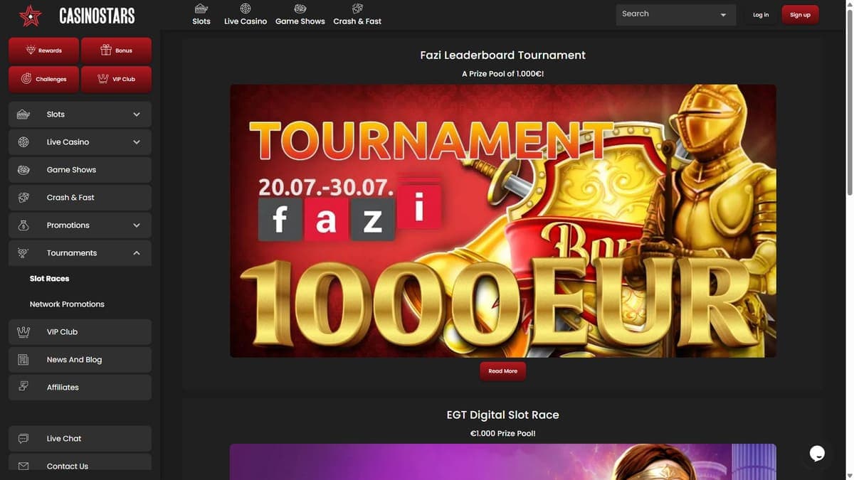 Tournaments Casinostars Casino