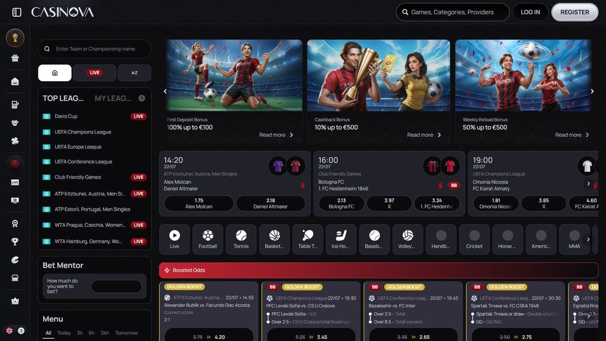 Sports betting Casinova Casino