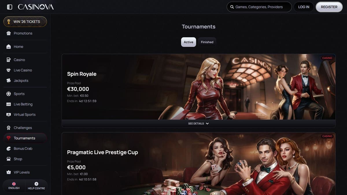 Tournaments Casinova Casino