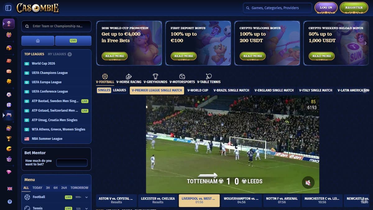 Virtual sports Casombie Casino