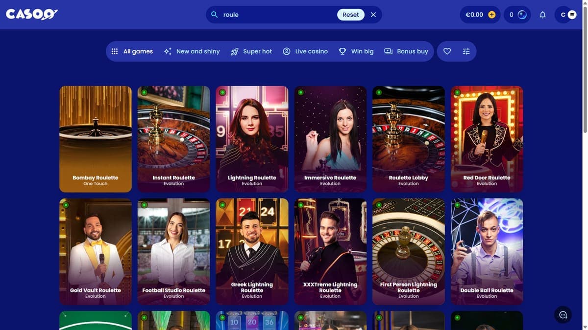 Table games Casoo Casino