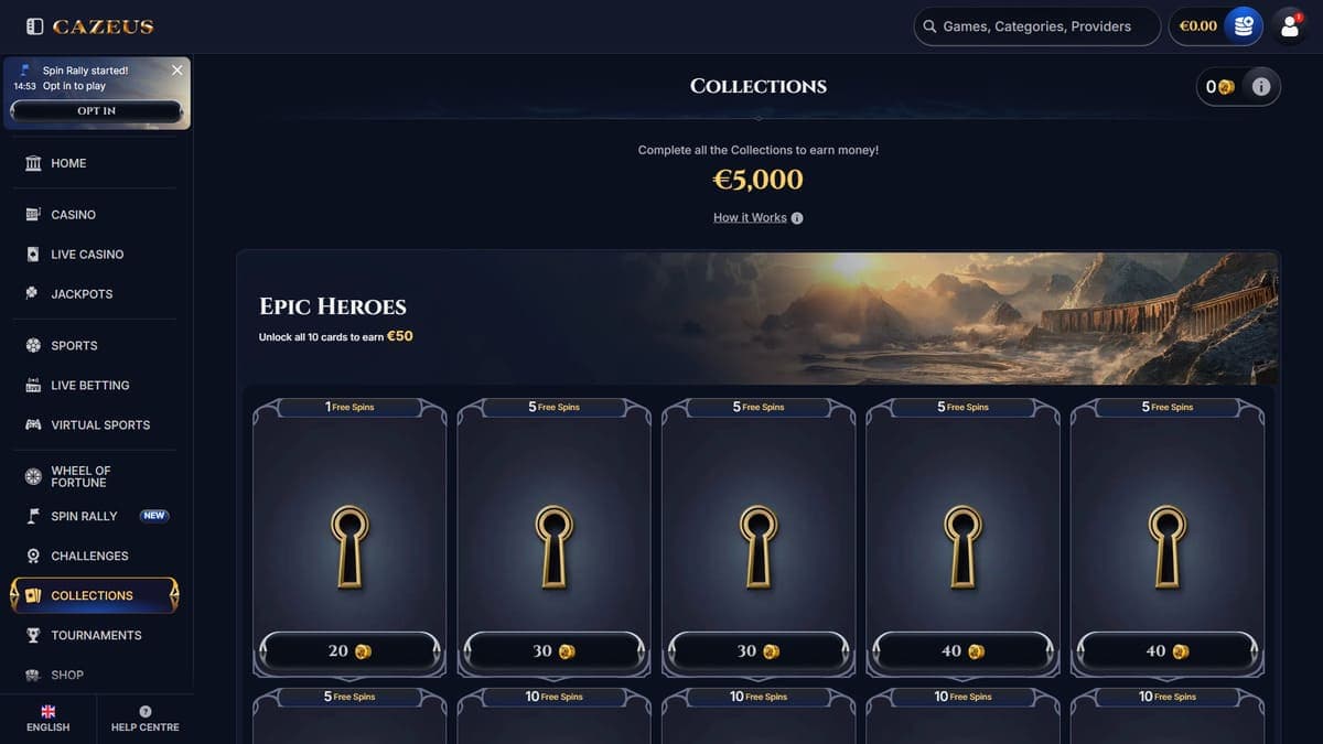Collections Cazeus Casino