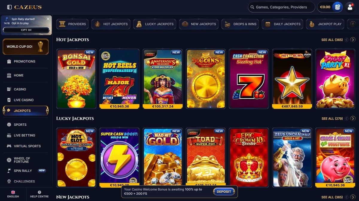 Jackpot Cazeus Casino