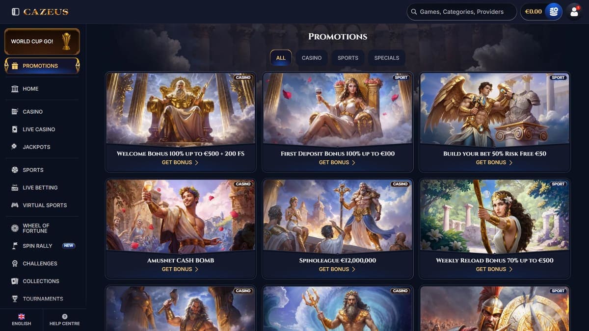 Promos Cazeus Casino