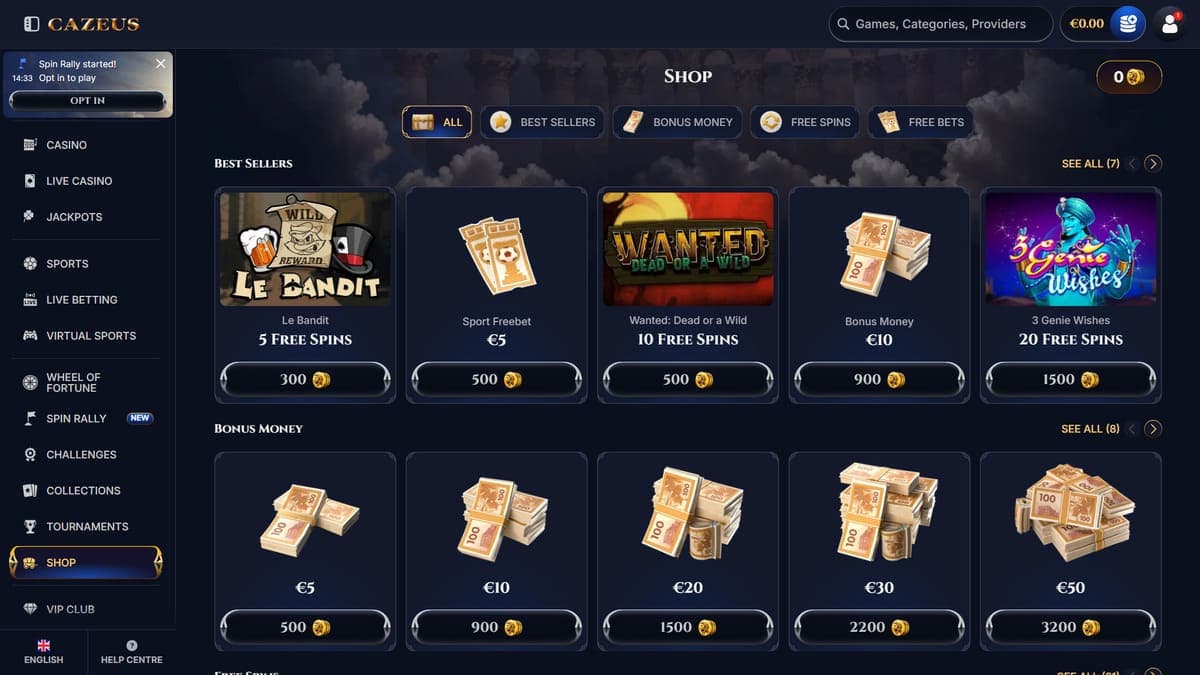 Shop Cazeus Casino