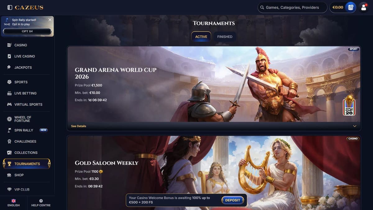 Tournaments Cazeus Casino
