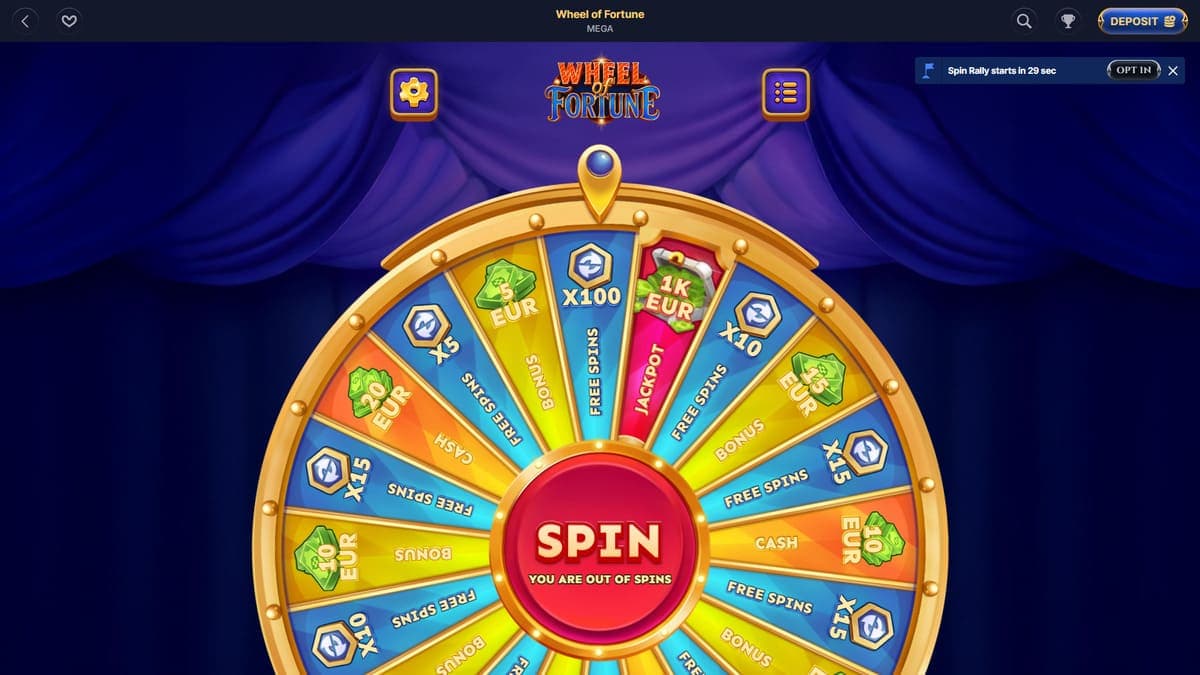 Wheel of fortune Cazeus Casino