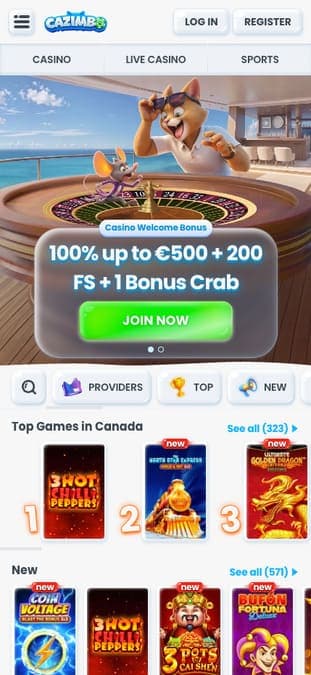 Cazimbo casino mobile