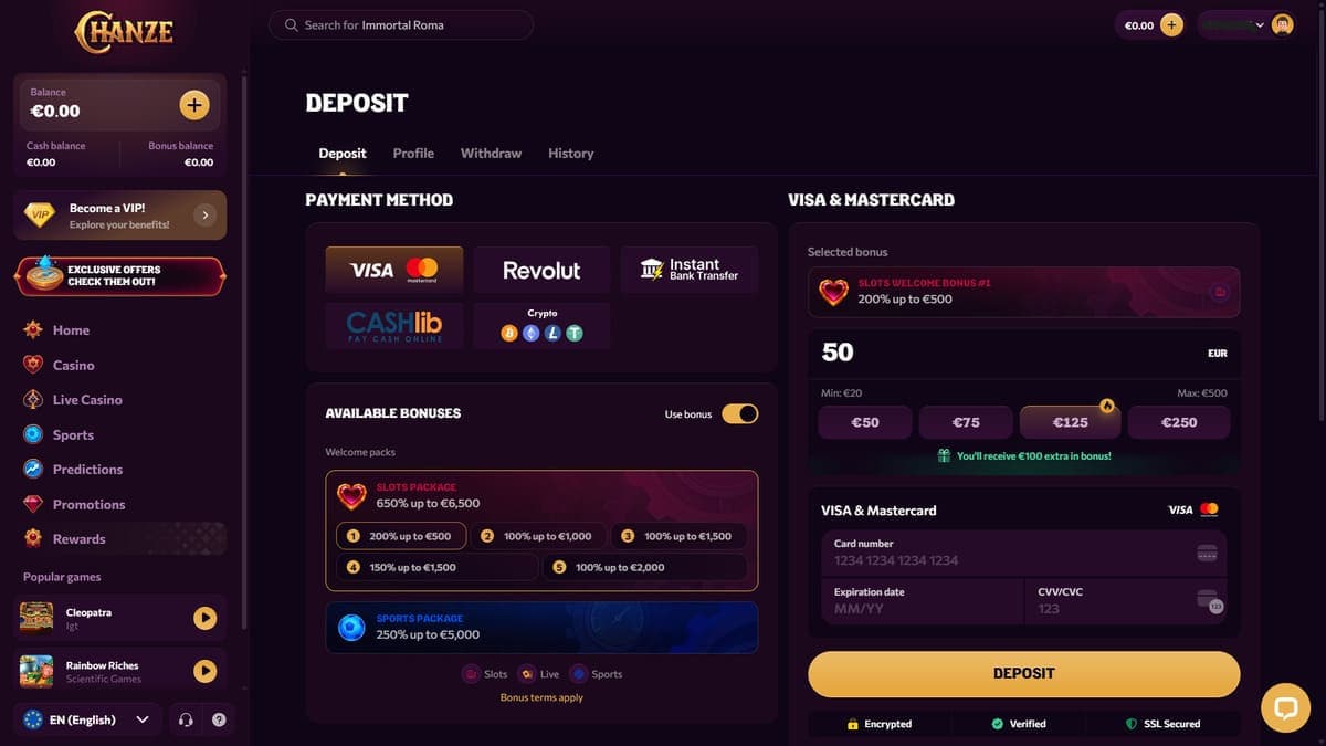 Deposit Chanze Casino