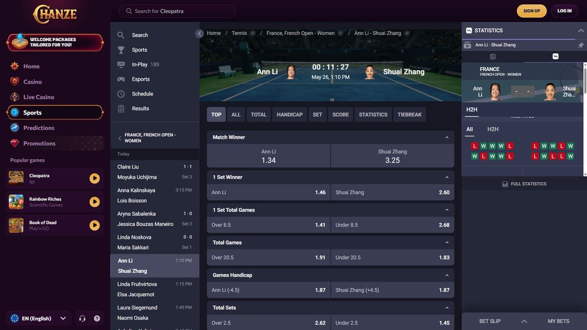 Sports betting Chanze Casino