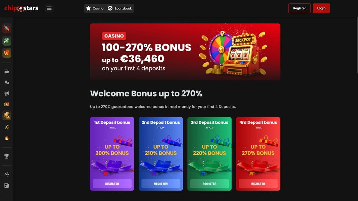 Gaming welcome bonus ChipStars Casino