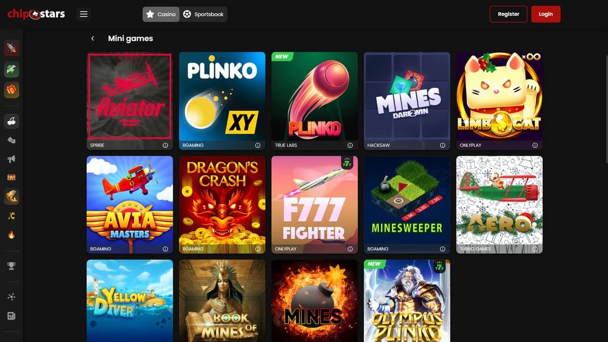 Mini games ChipStars Casino