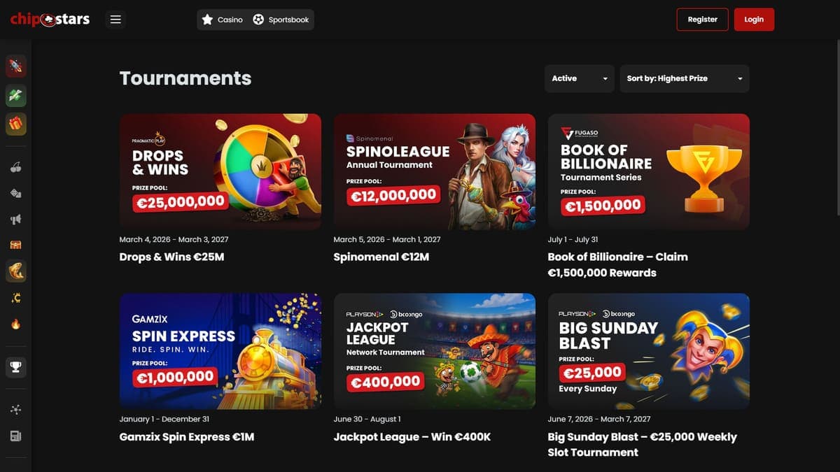 Tournaments ChipStars Casino